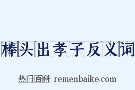 棒头出孝子反义词是什么意思的图片
